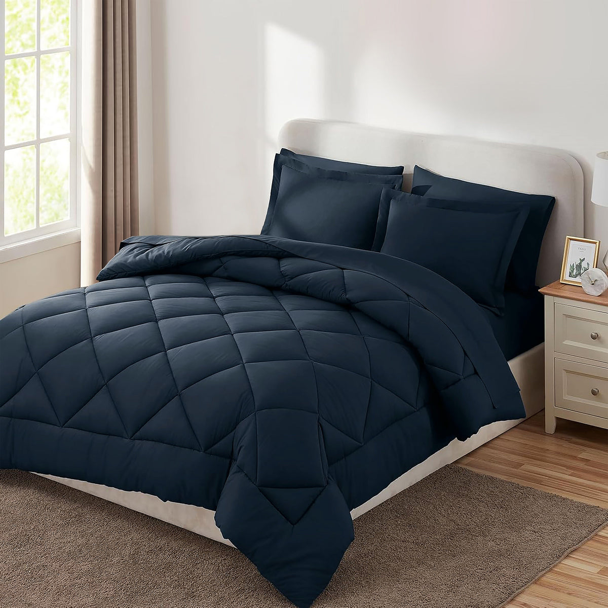 Sleepdown Bed in a Bag 7 Pcs Microfiber Comforter Set with Soft & Cozy Feel