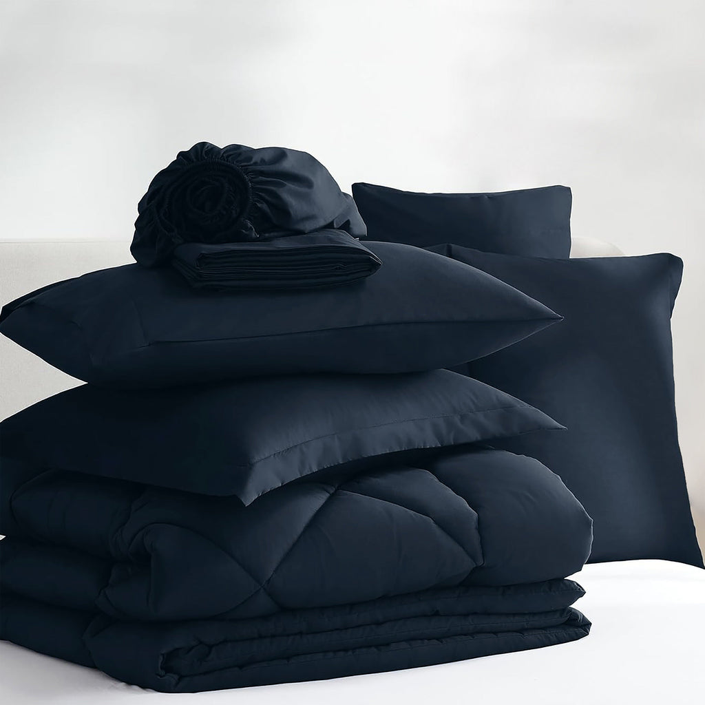 Sleepdown Bed in a Bag 7 Pcs Microfiber Comforter Set with Soft & Cozy Feel