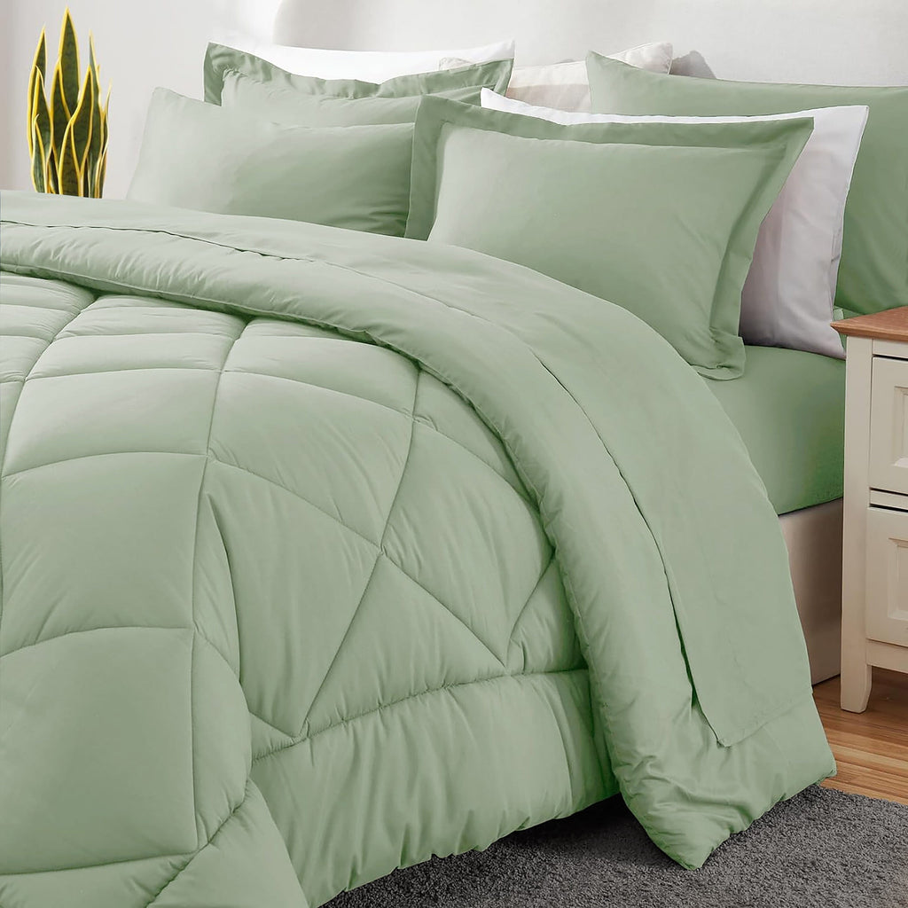 Sleepdown Bed in a Bag 7 Pcs Microfiber Comforter Set with Soft & Cozy Feel