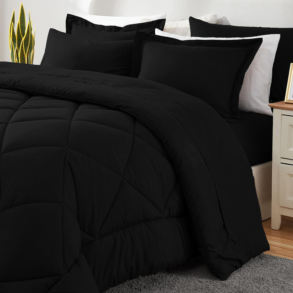 Sleepdown Bed in a Bag 7 Pcs Microfiber Comforter Set with Soft & Cozy Feel