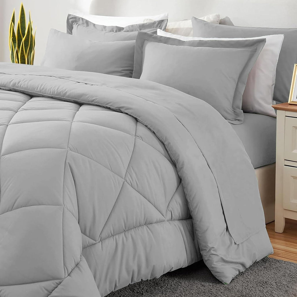 Sleepdown Bed in a Bag 7 Pcs Microfiber Comforter Set with Soft & Cozy Feel