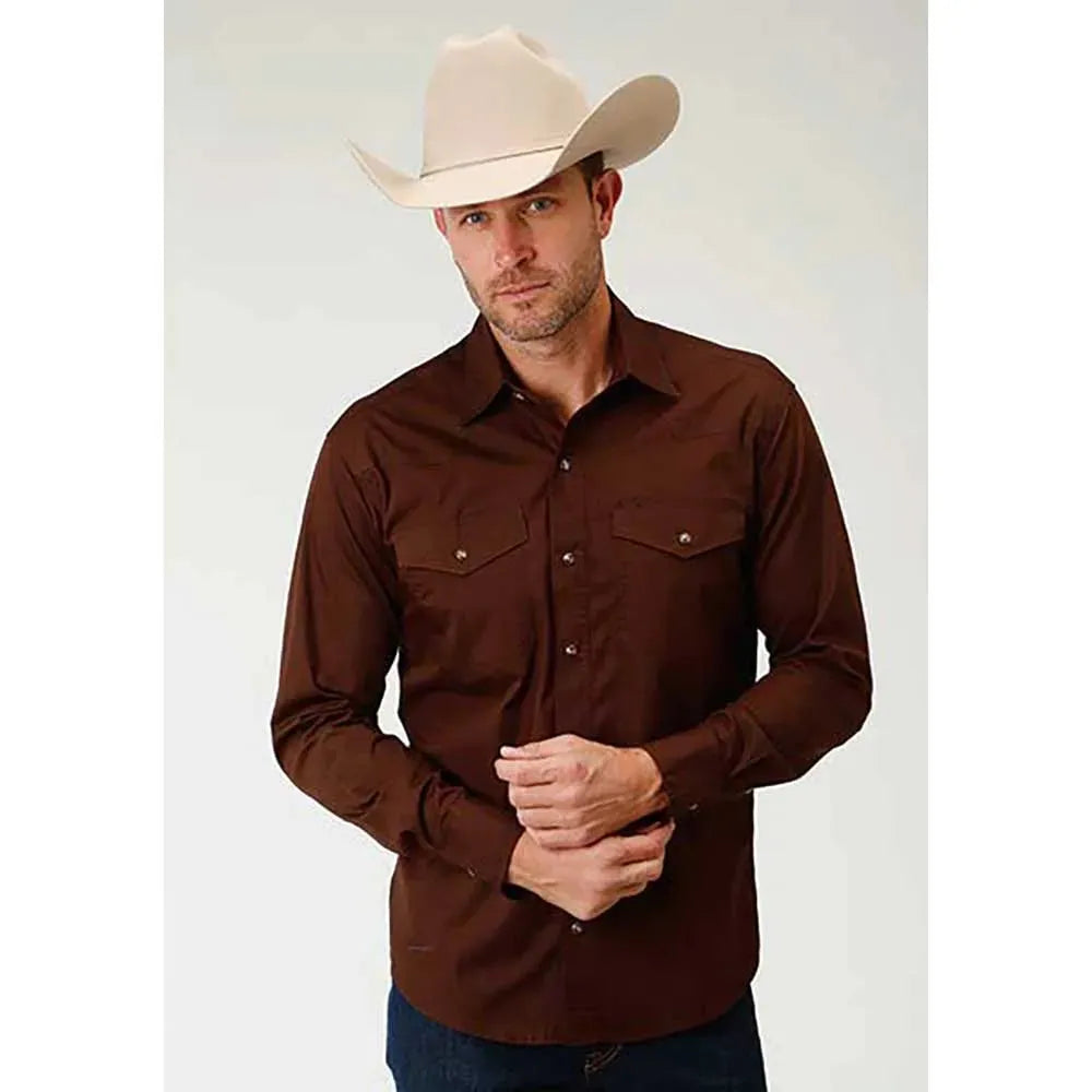 Roper Solid Poplin Snap - Mens Western Shirt — product image