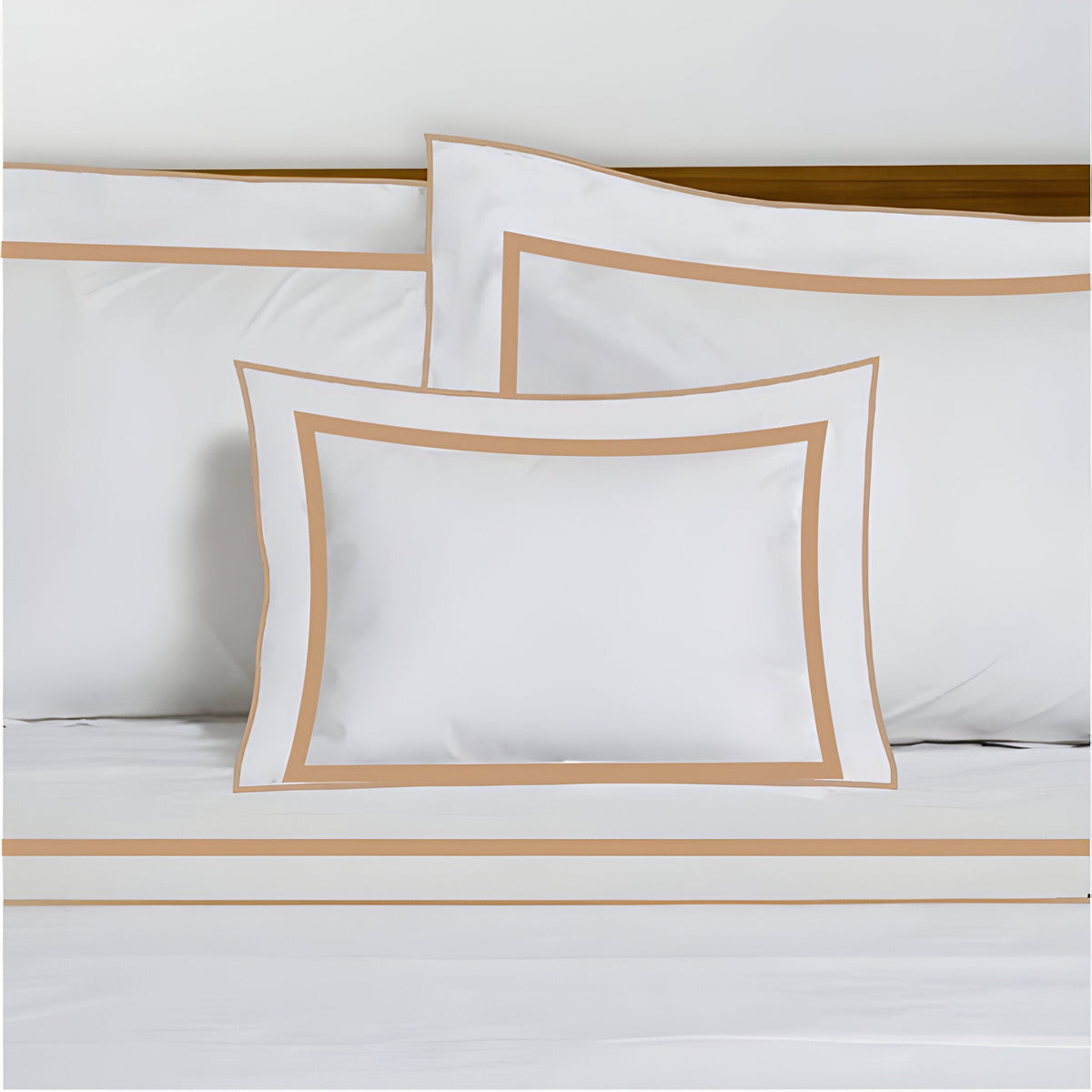 400TC Embroidery & Border Cotton Sateen Solid Duvet Cover Set