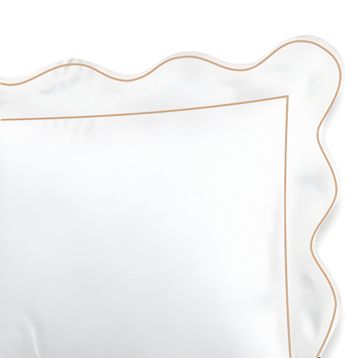 400TC Cotton Scallop Embroidery & Border Sateen Solid Duvet Cover Set