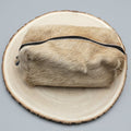 Western Toiletry Bag — Beige Hair-on-Hide Cowhide (8" Travel-Ready) — product image