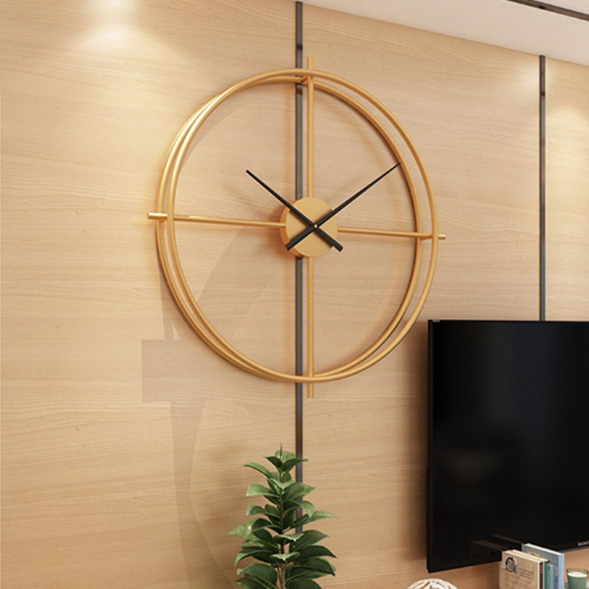 Vintage Metal Wall Clock Modern Design For Home Office Decor Hanging Watches Wall Decor for Home Office Kitchen Living Room Bedroom Round Clock L — product image
