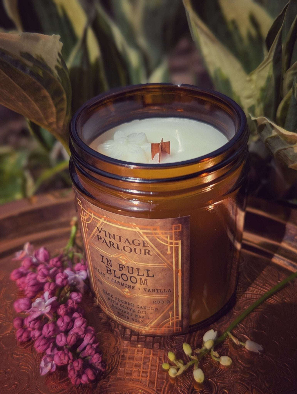 Vintage Wooden Wick Candle – Art Deco 1920s Inspired Scented Candle Gift — product photo 6