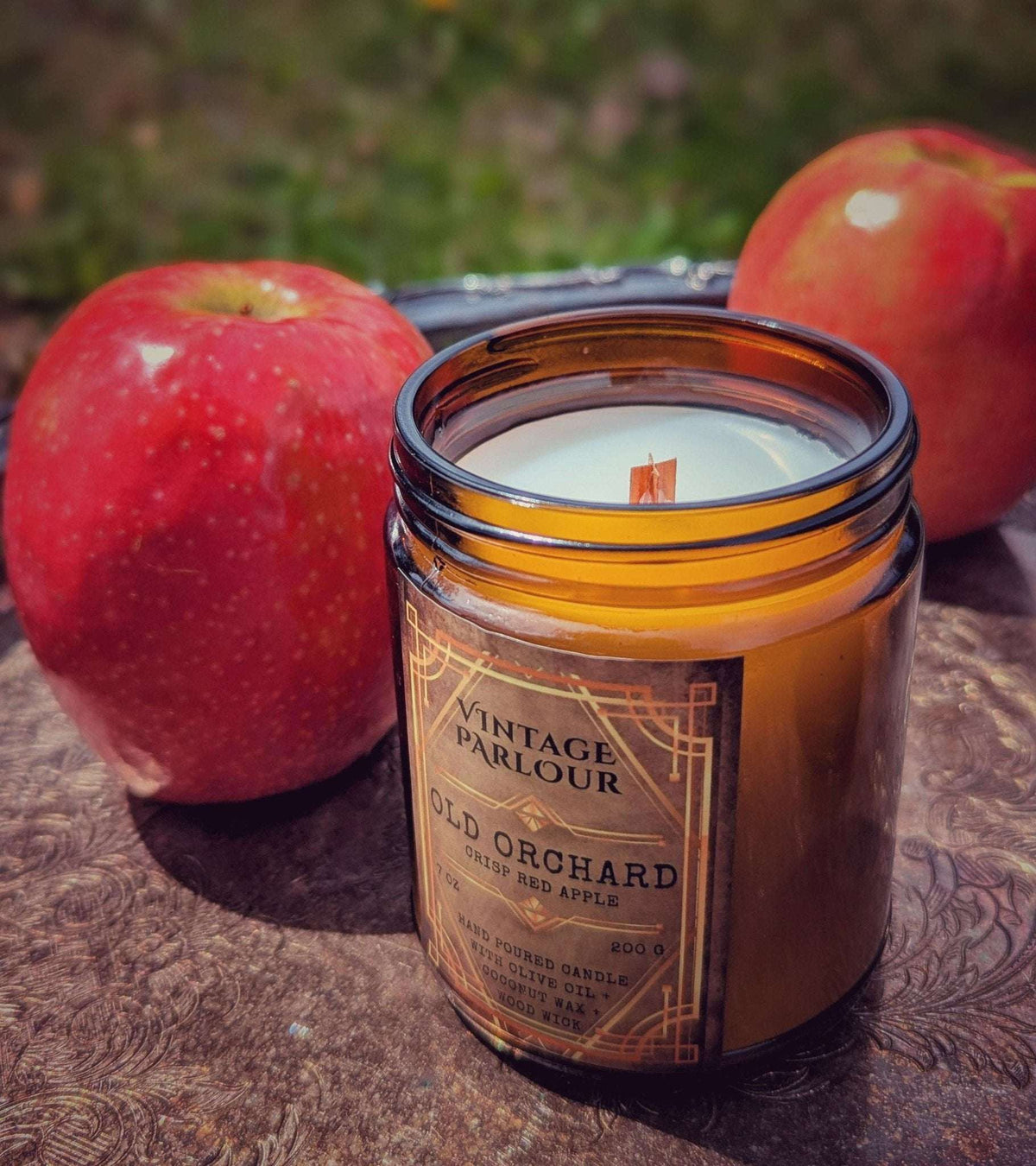 Vintage Wooden Wick Candle – Art Deco 1920s Inspired Scented Candle Gift — product photo 7