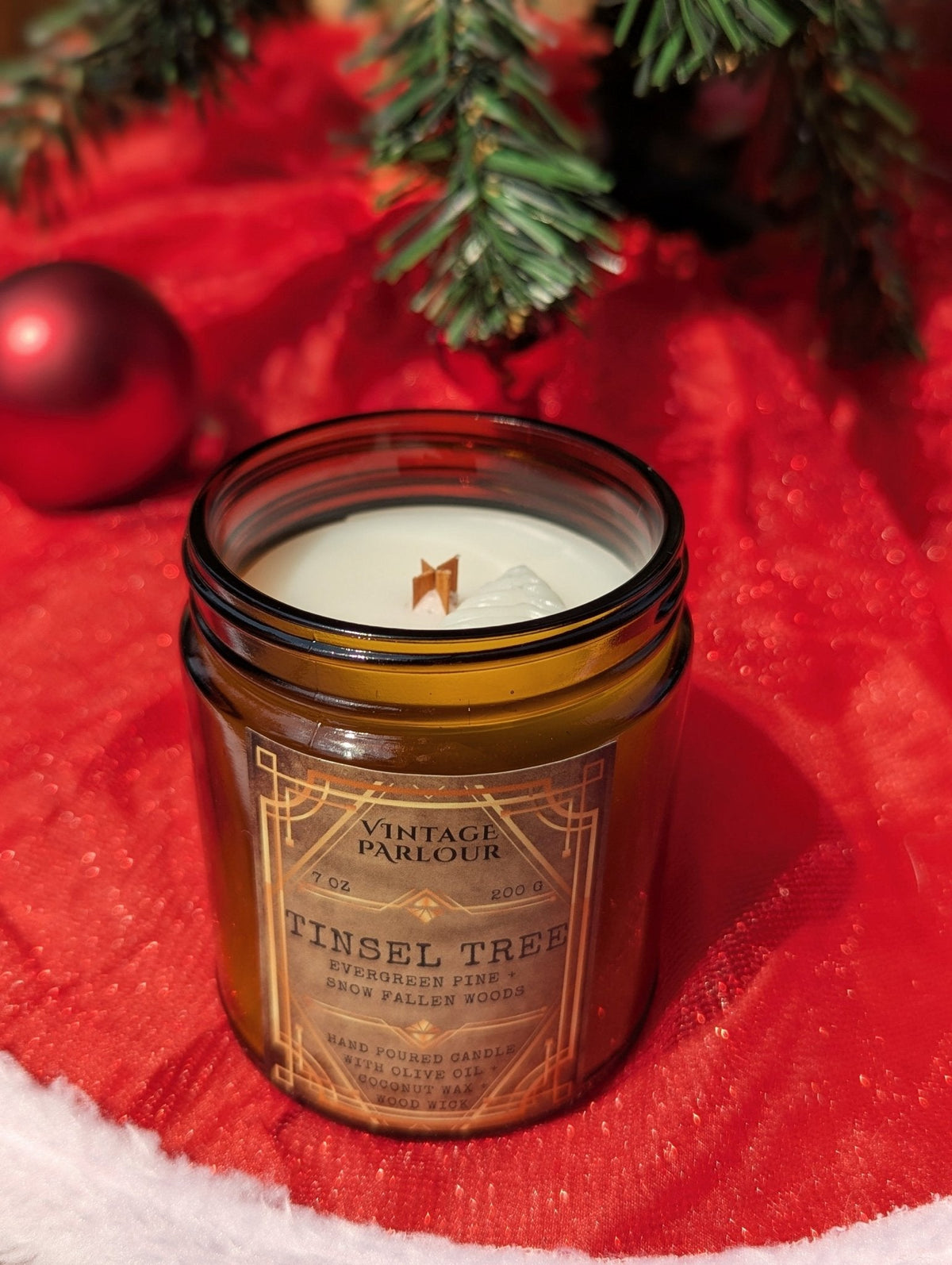 Vintage Wooden Wick Candle – Art Deco 1920s Inspired Scented Candle Gift — product photo 14