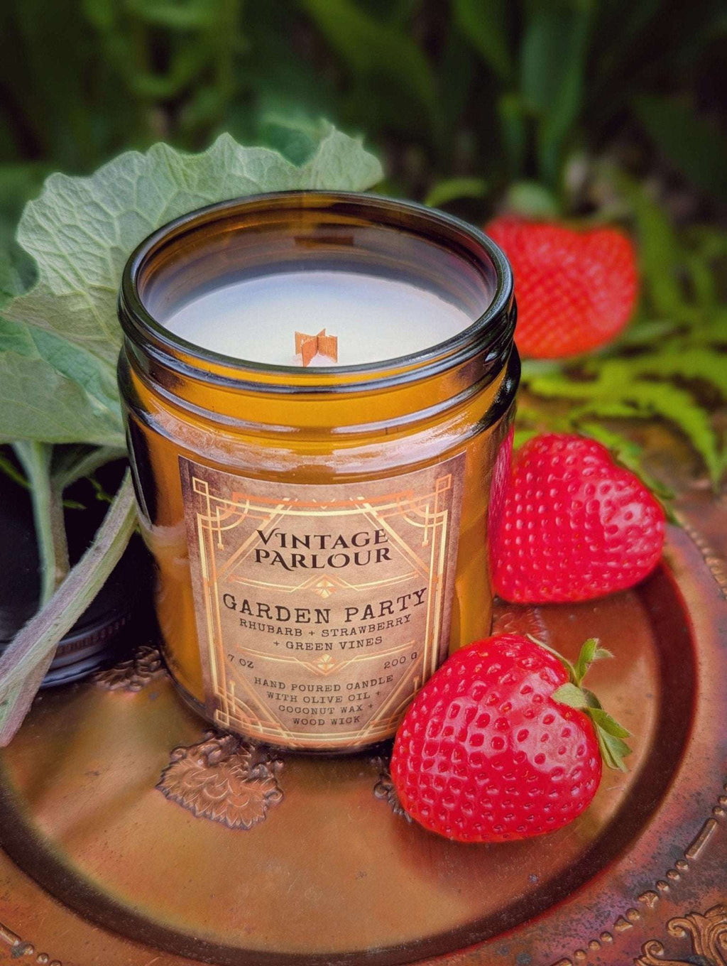 Vintage Wooden Wick Candle – Art Deco 1920s Inspired Scented Candle Gift — product photo 5