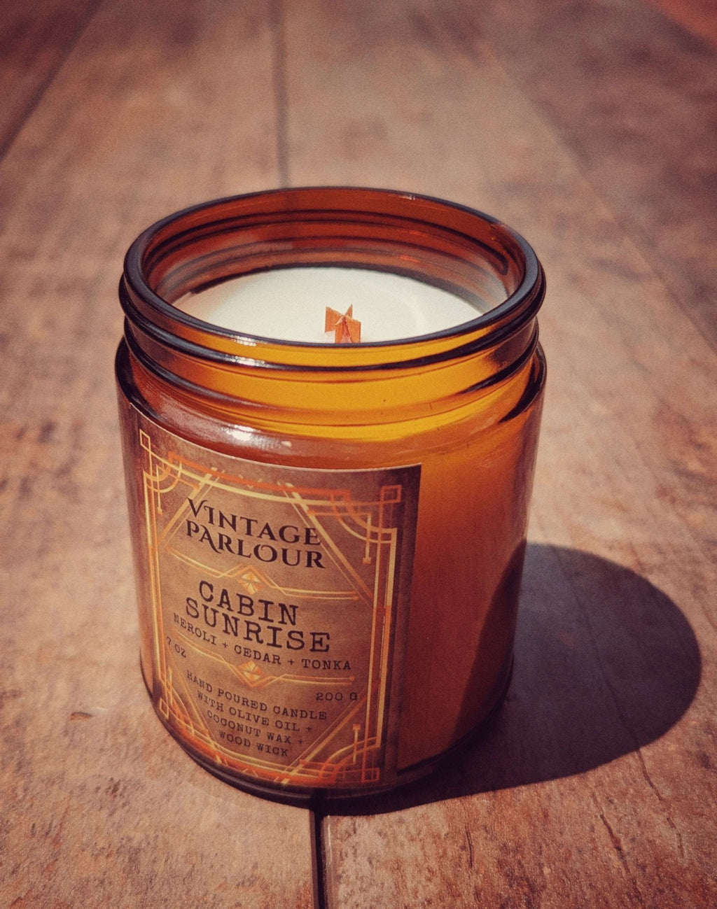 Vintage Wooden Wick Candle – Art Deco 1920s Inspired Scented Candle Gift — product photo 10
