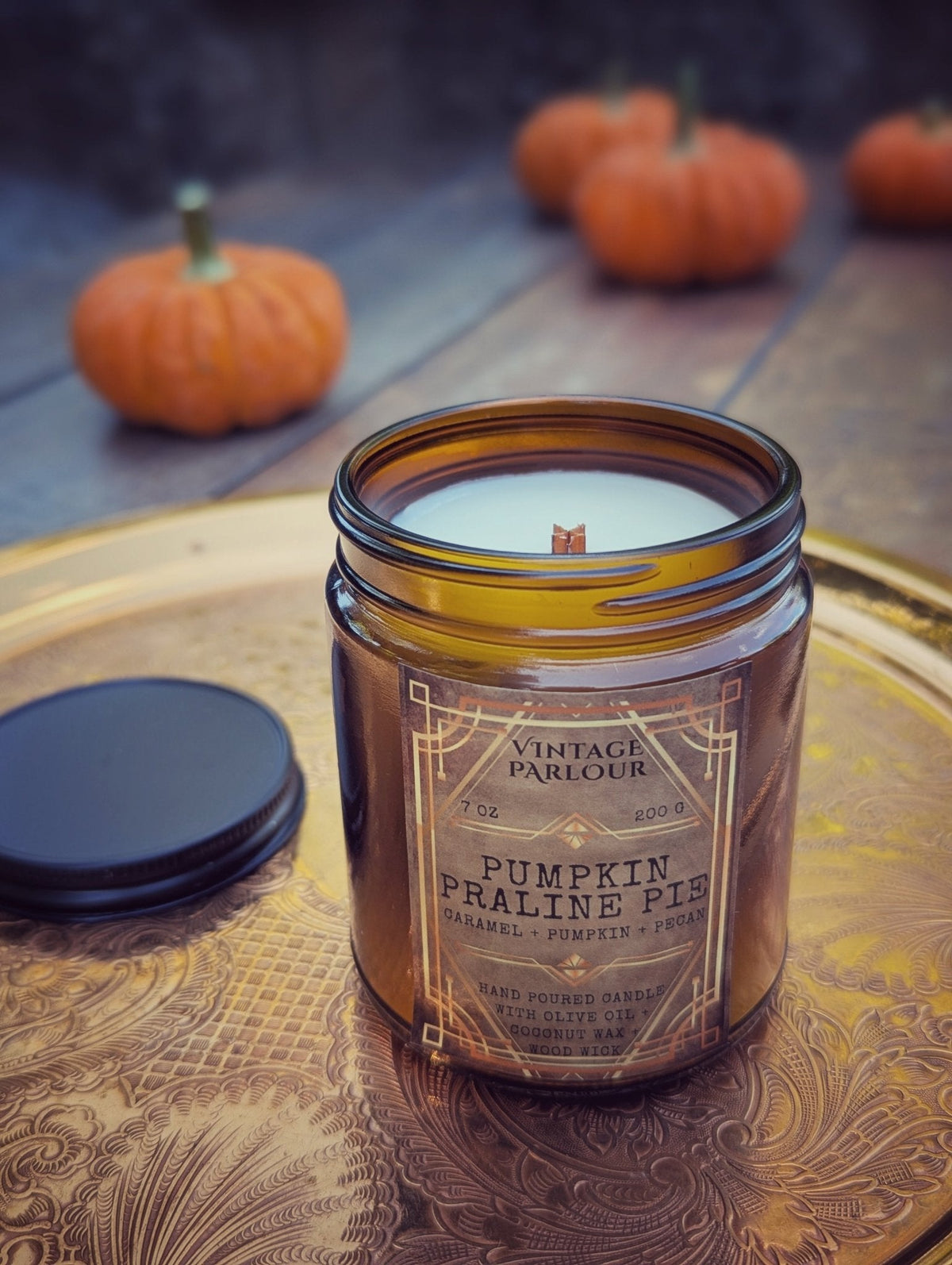 Vintage Wooden Wick Candle – Art Deco 1920s Inspired Scented Candle Gift — product photo 17
