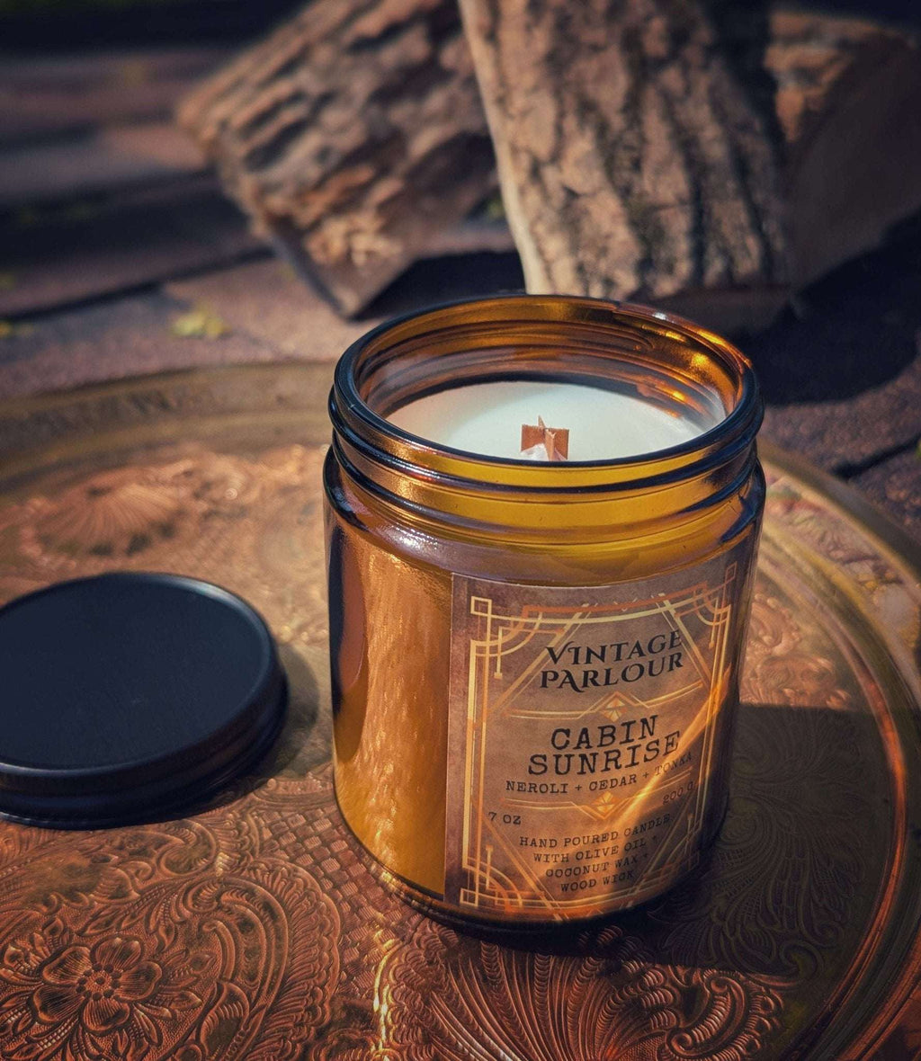 Vintage Wooden Wick Candle – Art Deco 1920s Inspired Scented Candle Gift — product photo 4