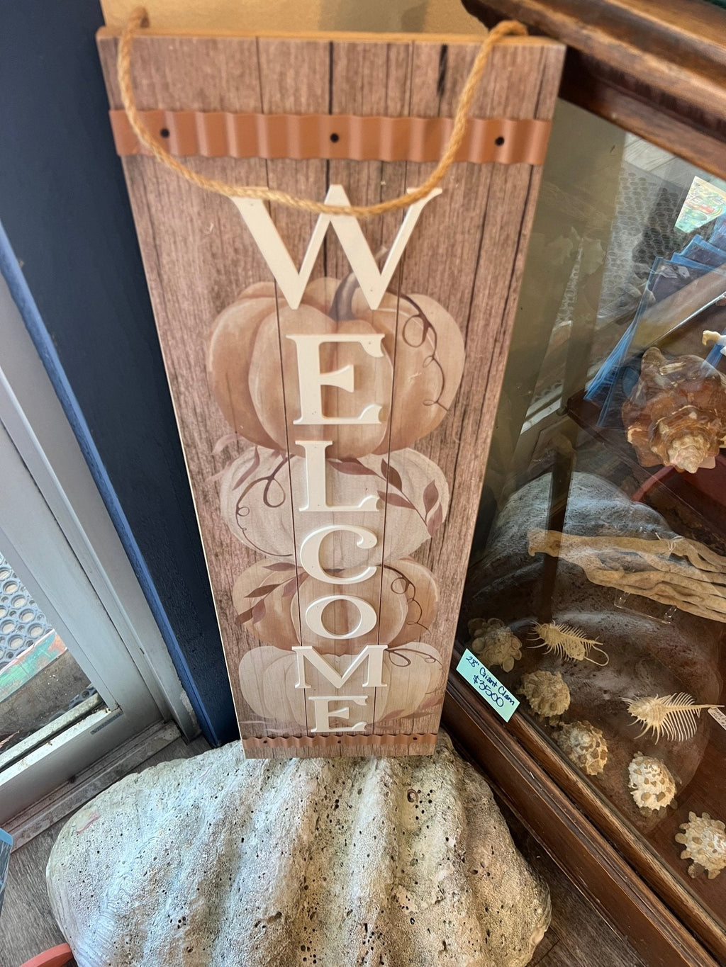 Rustic Welcome Pumpkin Sign | 4-Pumpkin Fall Decor