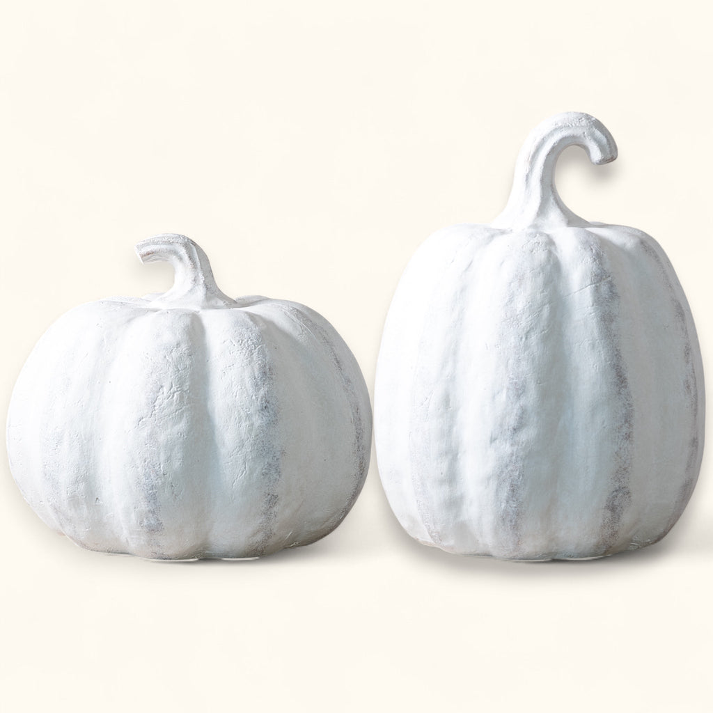 White Terracotta Pumpkins | 2 Sizes