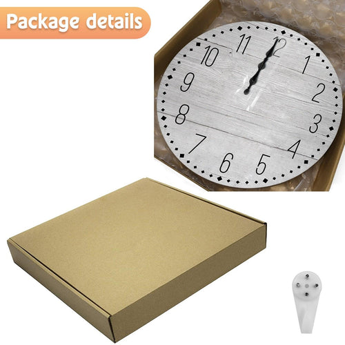 10-Inch Rustic Wooden Wall Clock – Silent Non-Ticking Quartz