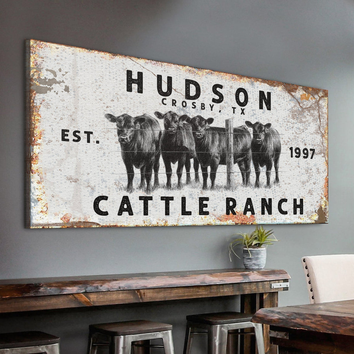 Cattle Ranch Rustic Sign — product image