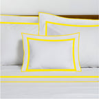 400TC Embroidery & Border Cotton Sateen Solid Duvet Cover Set