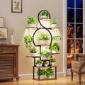 9-Tier Indoor Plant Stand with Integrated Grow Light – Large Metal Shelf